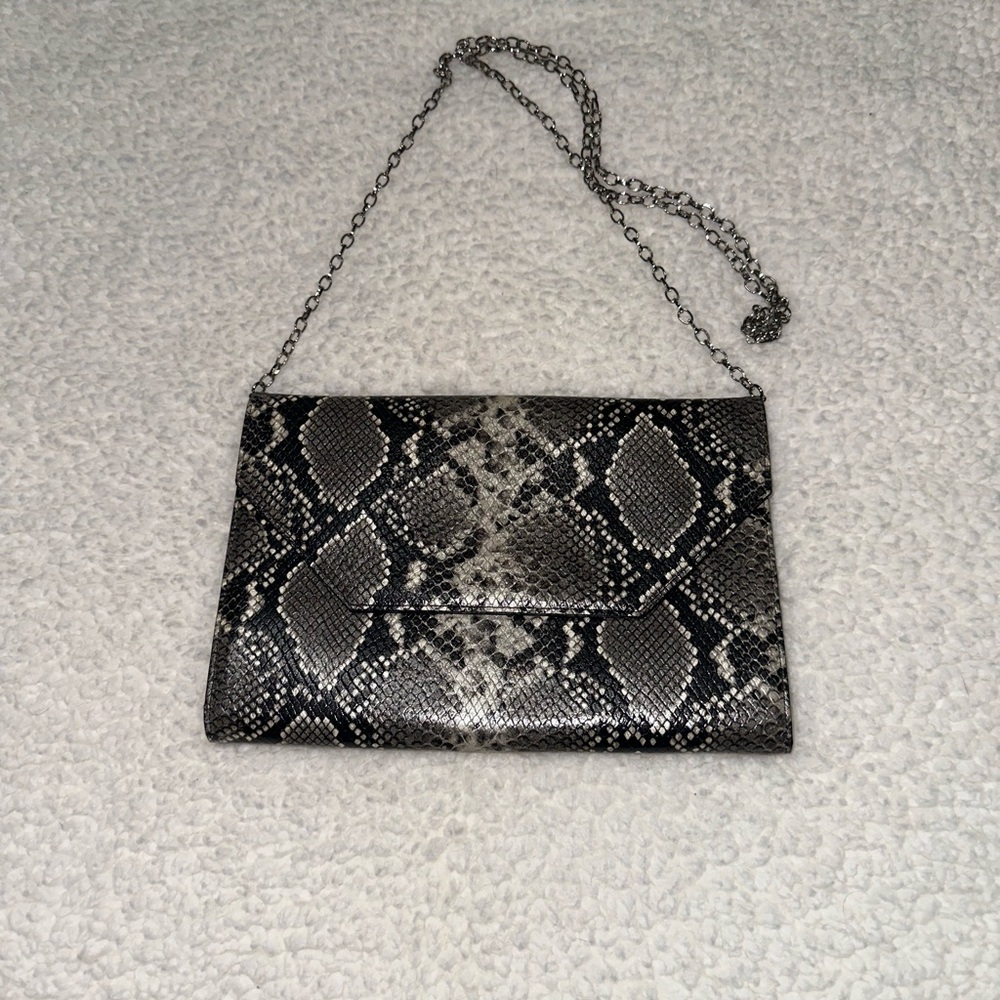 14th & Union Black and Gray Snake Print Shoulder Bag